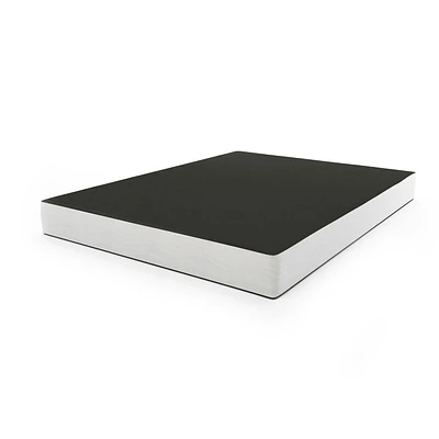 CorLiving Ready-to-Assemble Black and White Fabric Covered King Metal Frame Box Spring - Support for King Size Mattress