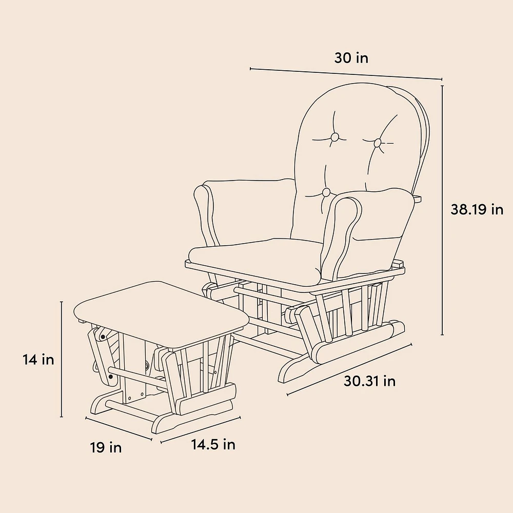 Chaise et repose-pieds Storkcraft Hoop