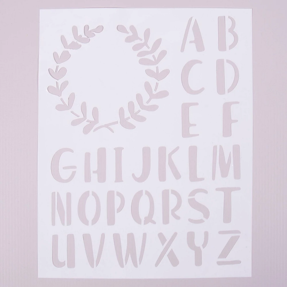 On the Surface™ Monogram Letters & Accent Design Stencil Sheet, 10 in. x 7 in.