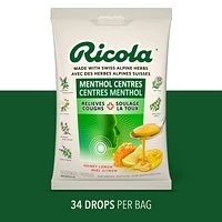 Ricola Menthol Centres Honey Lemon Cough Drops,, 34 Count
