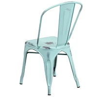 Distressed - Metal Indoor-Outdoor Stackable Chair