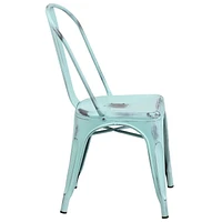 Distressed - Metal Indoor-Outdoor Stackable Chair