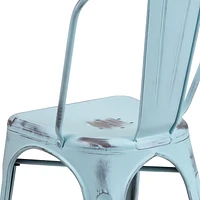 Distressed - Metal Indoor-Outdoor Stackable Chair