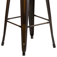 30'' High Backless Distressed Copper Metal Indoor-Outdoor Barstool