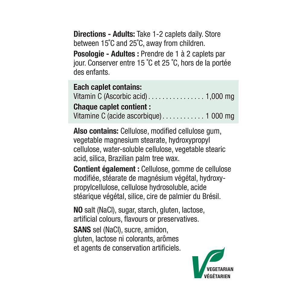 Jamieson Caplets de Vitamine C  1000 mg Très Puissante 100 caplets