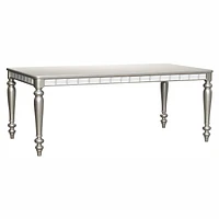 Topline Home Furnishings Ensemble de salle à manger sophistiqué en argent 6 pièces<br>Comprend une table, 4 chaises latérales et un serveur