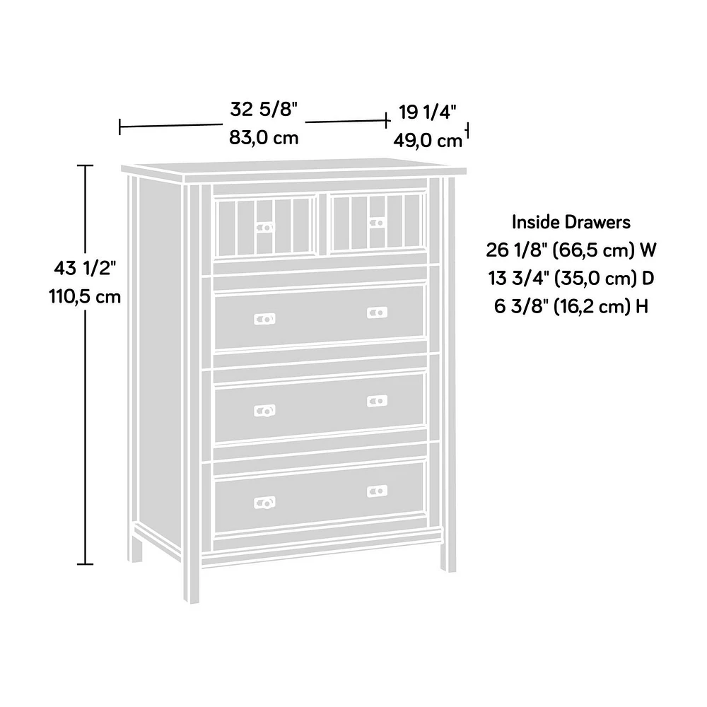 Sauder Costa 4-Drawer Chest, Chalked Chestnut, 429353