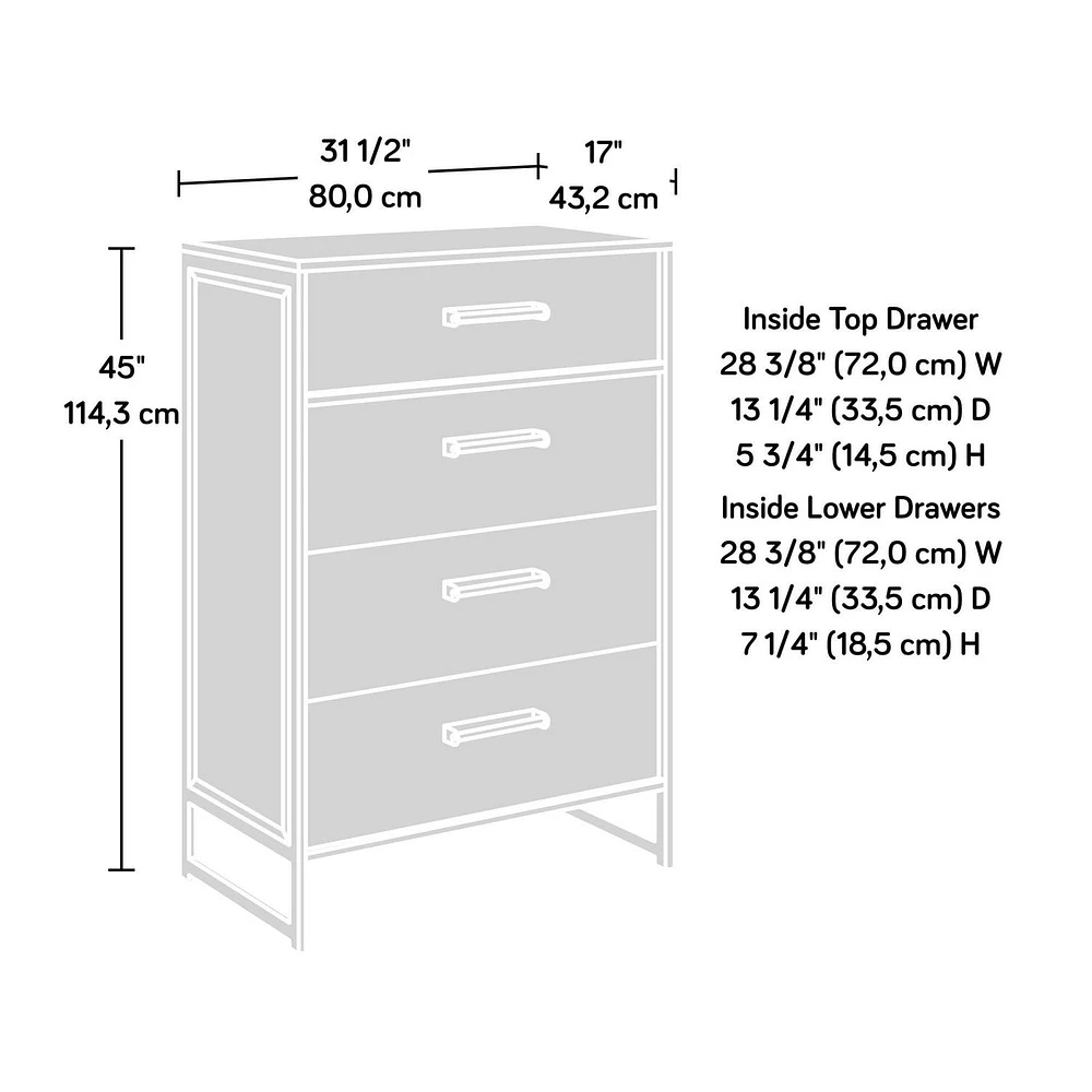 Sauder Briarbrook® 4 Drawer Chest, Barrel Oak, 429381