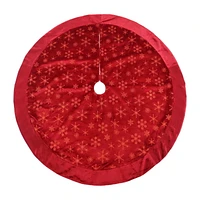 Holiday Time 48 inches Snowflake Velvet Glitter Tree Skirt, 48 inch