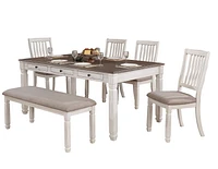 Topline Home Furnishings Antique White 6pc Dining Set