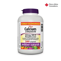 Webber Naturals Ultra Calcium & Vitamin D3 650 mg / 400 IU, 280 Tablets