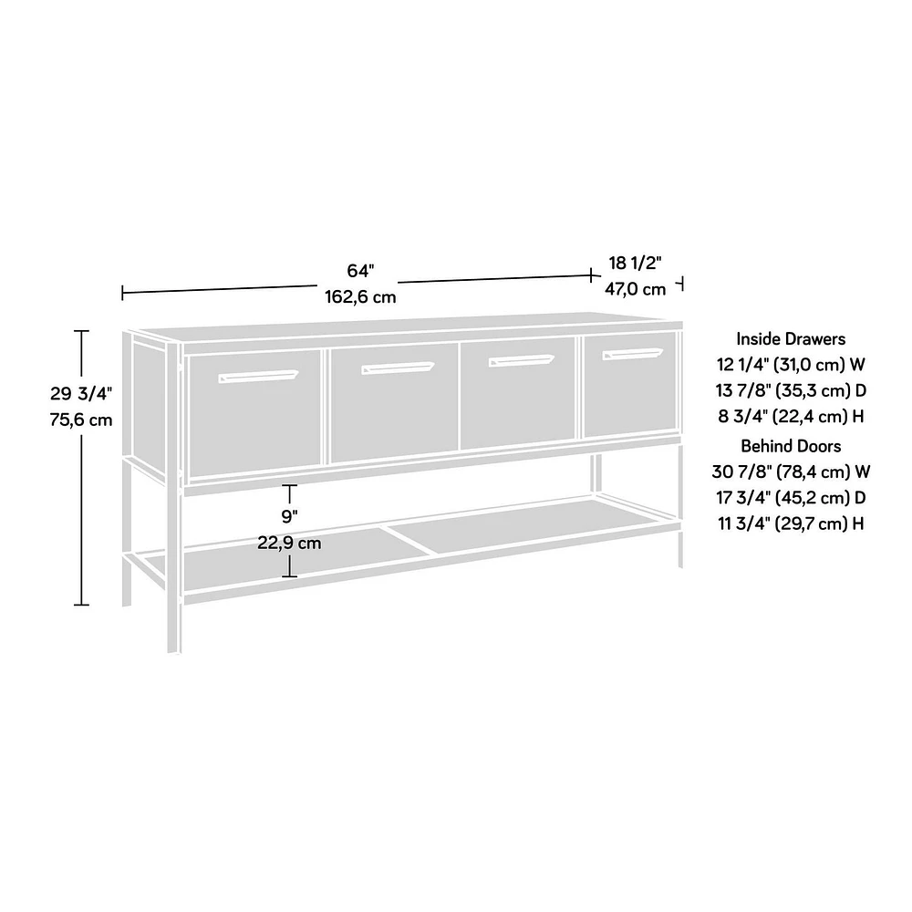 Sauder Briarbrook Credenza, Barrel Oak, 430074