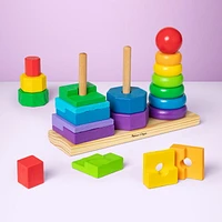 Melissa & Doug Geometric Stacker Toddler Toy, Geo Stacker