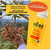 Shot biologique au gingembre et au curcuma DOSE 60 mL