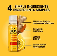 Shot biologique au gingembre et au curcuma DOSE 60 mL