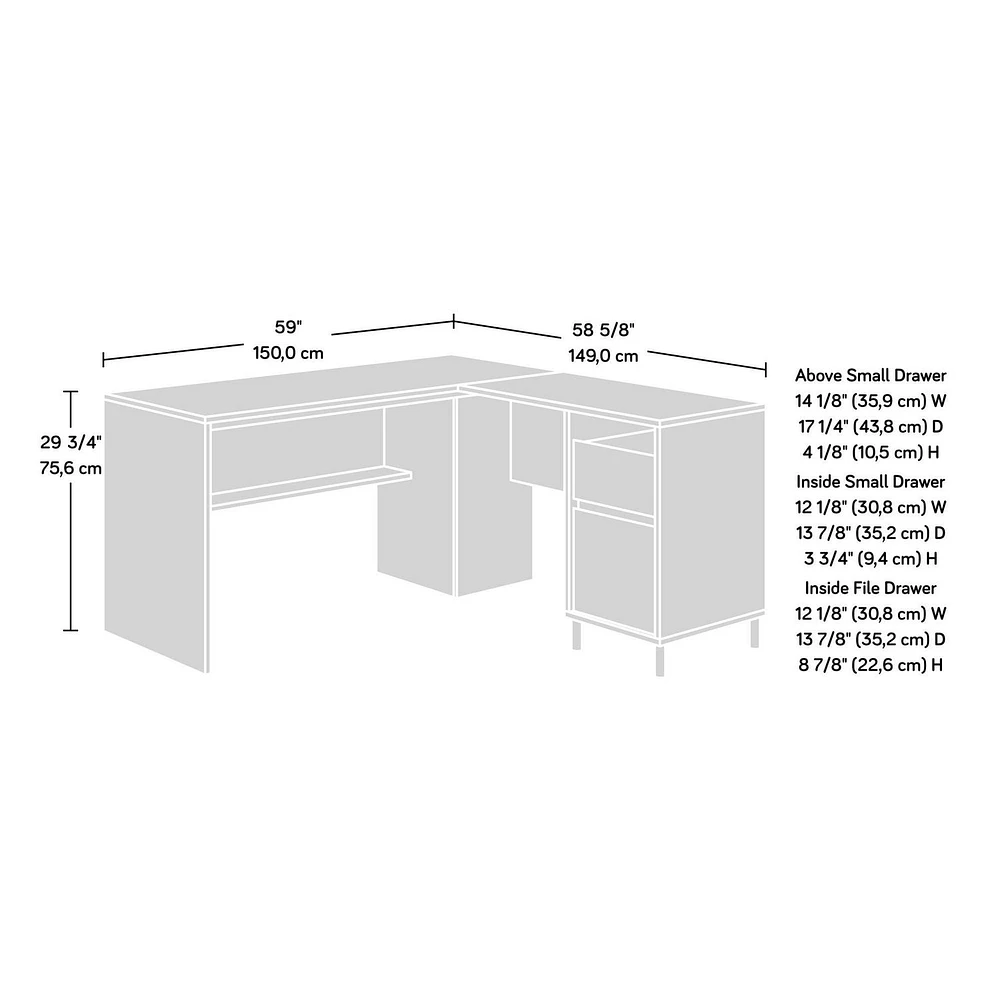 Sauder Acadia Way Bureau en L, Finition Raven Oak, 430751