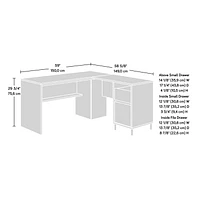 Sauder Acadia Way L-Desk, Raven Oak, 430751