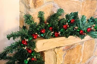 Holiday Time 6 Ft Bell Garland Red Green Gold, Holiday Time 6 Ft Bell Garland