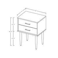 Manor Park Modern 2 Drawer Nightstand and Side Table with Storage  - Multiple Finishes