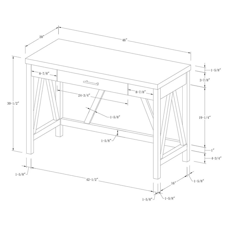 Manor Park Rustic Farmhouse Wood Computer Desk - Multiple Finishes