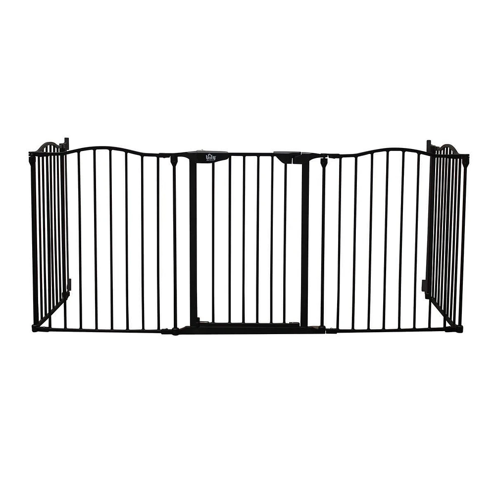 Bily Contoured Black Top Metal Superyard Baby or Pet Barrier