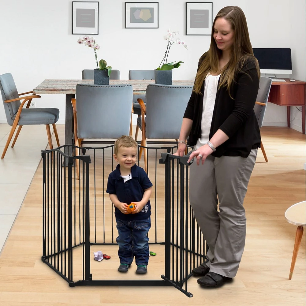 Bily Contoured Black Top Metal Superyard Baby or Pet Barrier