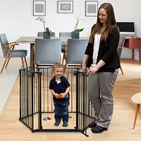 Bily Contoured Black Top Metal Superyard Baby or Pet Barrier