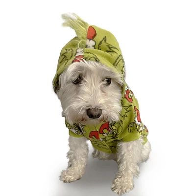 The Grinch Costume de noël à capuche avec oreilles 3D pour animaux de compagnie, vêtements pour animaux de compagnie