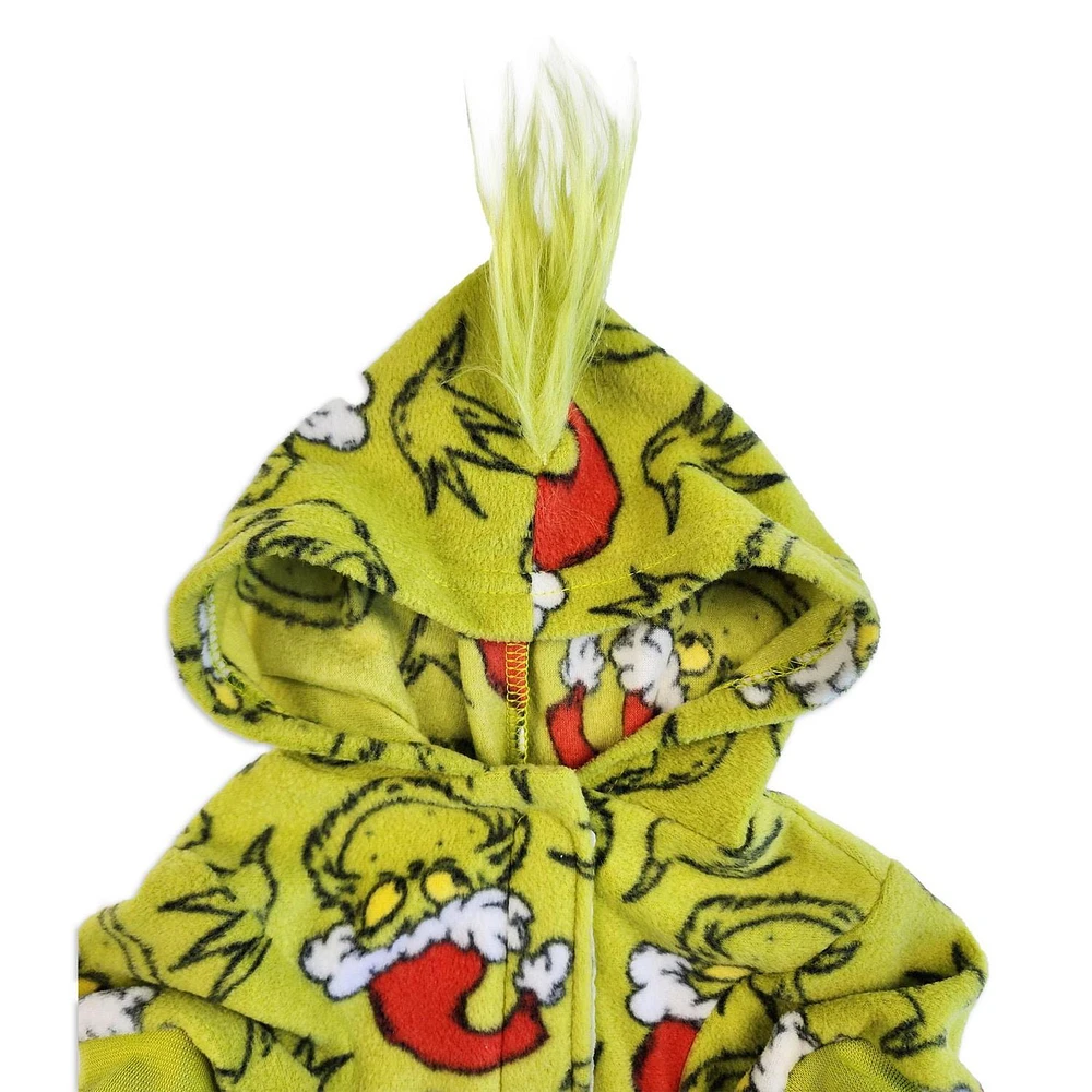 The Grinch Costume de noël à capuche avec oreilles 3D pour animaux de compagnie, vêtements pour animaux de compagnie