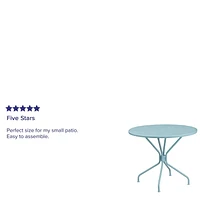 35.25'' Round Gold Indoor-Outdoor Steel Patio Table