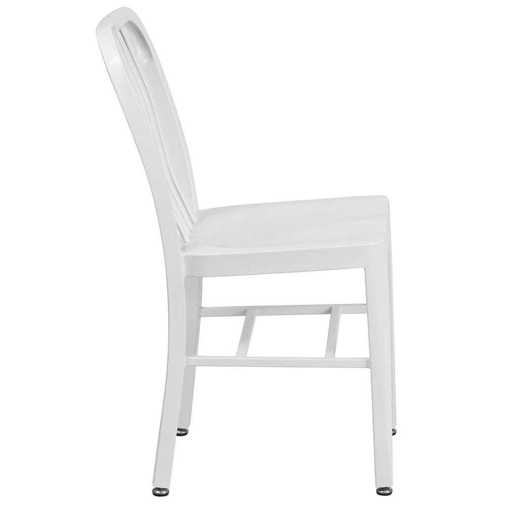 Chaise pour l'intérieur et l'extérieur en métal blanc