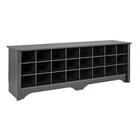 Prepac 60 in W x 20.25 in H x 15.5 in D Shoe Cubby Bench, Multiple Finishes