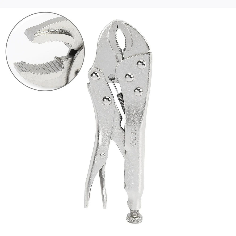 WorkPro 7" Curved Jaw Locking Pliers, Quick release