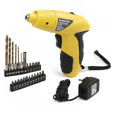 WorkPro 4.8V Cordless Screwdriver, Built-in LED light