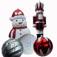 Holiday Time 70 Count Ornament Tower in Red, White & Silver, Holiday Time 70 Count Ornament Tower