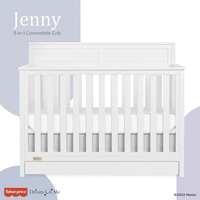 Fisher Price Jenny 5 in 1 Convertible Crib with Under Drawer, 3-position height