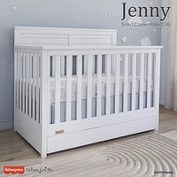 Fisher Price Jenny 5 in 1 Convertible Crib with Under Drawer, 3-position height