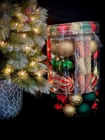 Holiday Time 100 Ct Red Green And Gold Ornament Assortment, Holiday Time 100 Count Assortment