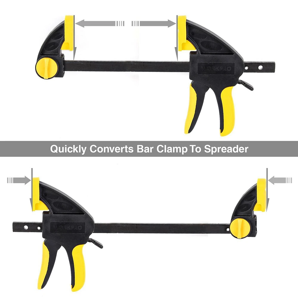 WorkPro 6-Inch Ratcheting Bar Clamp and Spreader, 6" / 152mm