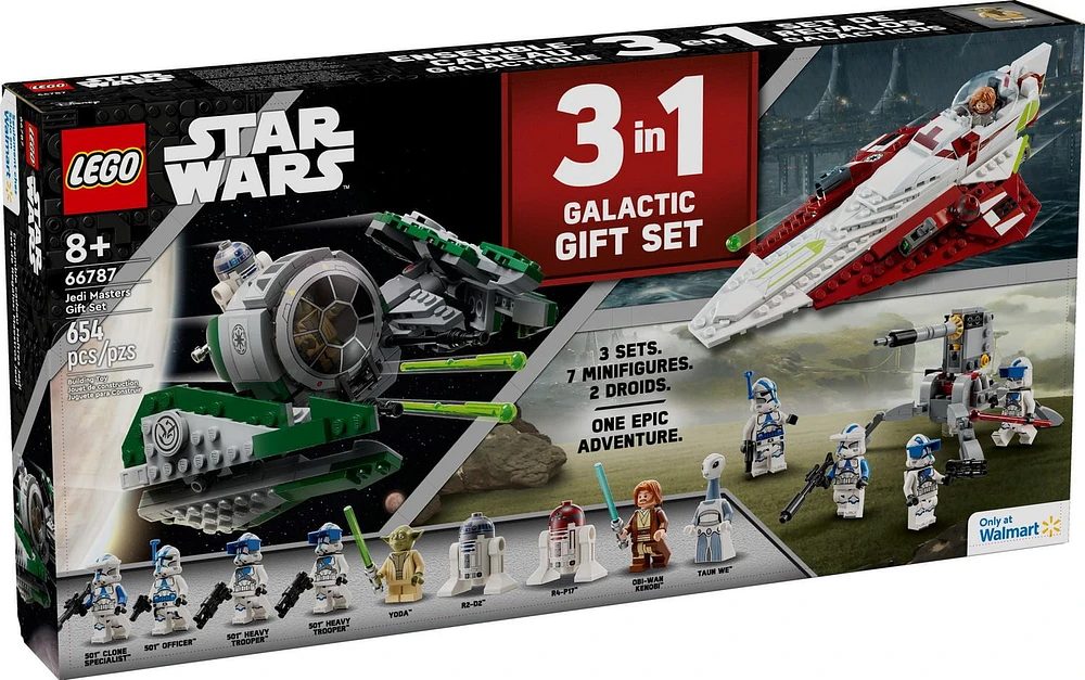 LEGO Star Wars Jedi Masters Gift Set, 3 Epic Builds in 1 Box, Star Wars Toy Building Sets, 66787