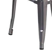 30'' High Backless Clear Coated Metal Indoor Barstool with Square Seat