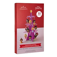 Hallmark Disney Princess Countdown Calendar Miniature Christmas Tree Set With 12 Mini Christmas Ornaments