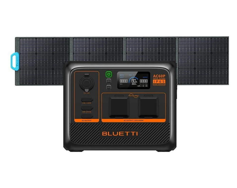 BLUETTI Premium Series AC60P Portable Power Station and PV200 Solar Panel