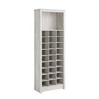 Prepac Rustic Ridge Washed White Shoe Cabinet 13"D x 26"W x 72.5"H