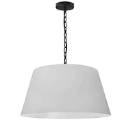 Brynn 1 Light Pendant - Medium - Black Finish - White Shade