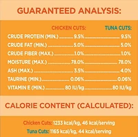 Nourriture humide sans céréales pour chats IAMS PERFECT PORTIONS Healthy Adult format variété - Coupes en sauce recette au poulet et recette au thon 12 x 75 g