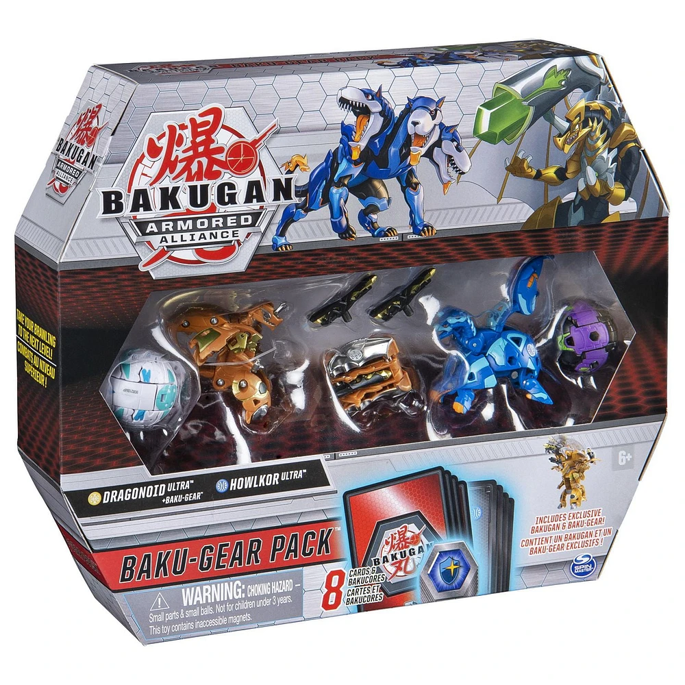 Bakugan Baku-Gear 4-Pack Dragonoid Ultra with Howlkor Ultra