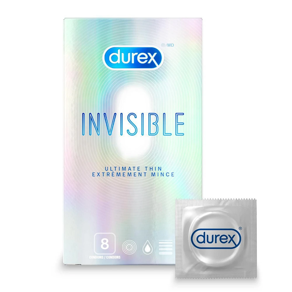 Durex® Invisible Ultimate Thin Condoms, 8 condoms