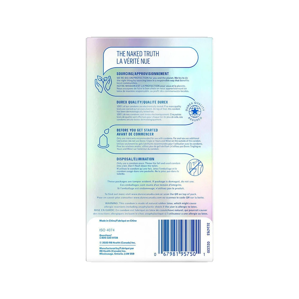 Durex® Invisible Ultimate Thin Condoms, 8 condoms