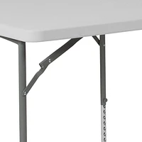 34'' Square Height Adjustable Granite White Plastic Folding Table